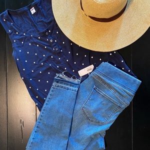 Navy polka dot tie front old navy tank small